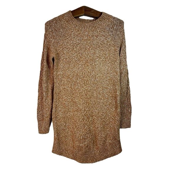 Prana Tan Chunky Knit Pullover Long Sleeve Dress Size M Preppy Minimalist - Picture 1 of 8